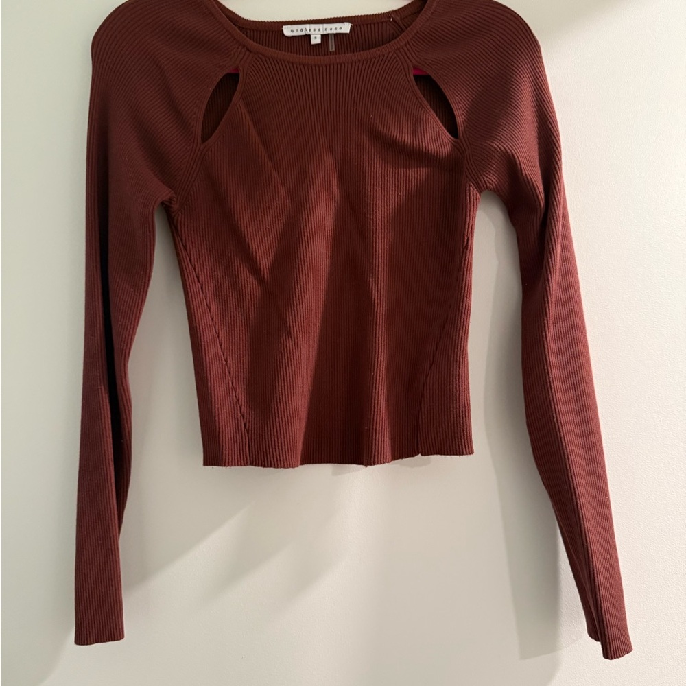 Endless Rose Ribbed Burgundy Blouse